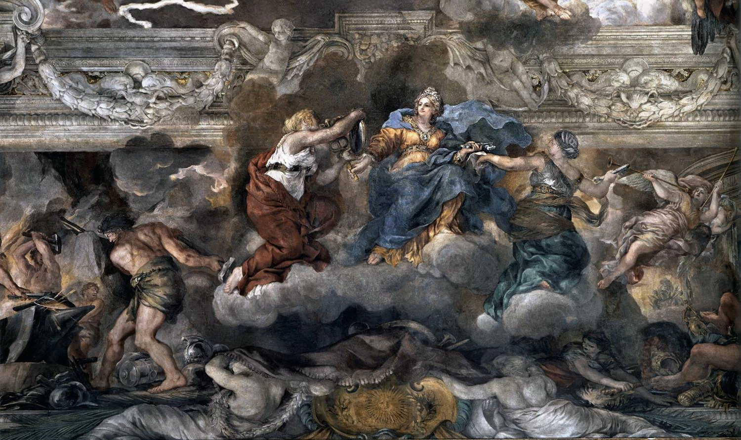 Affresco sul soffito del salone di Palazzo Barberini - dettaglio2, Rome